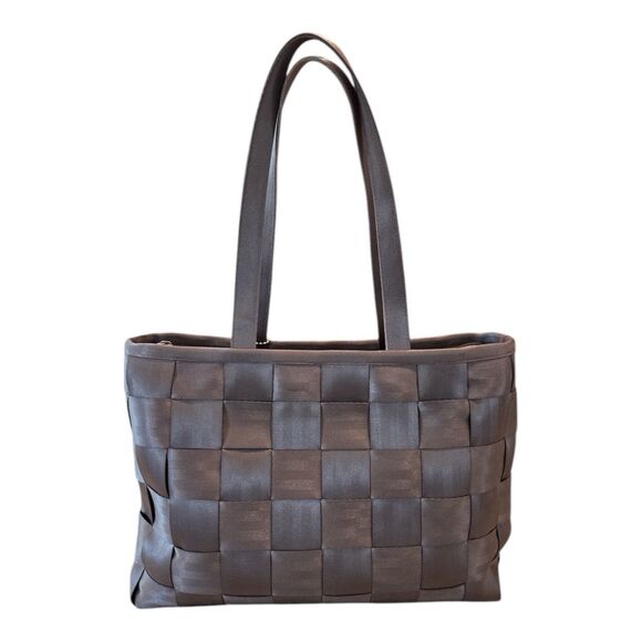 Harveys Seatbelt Bag Large Tote Double Handles Brown 15x11x4 Made In USA EUC - Picture 2 of 16